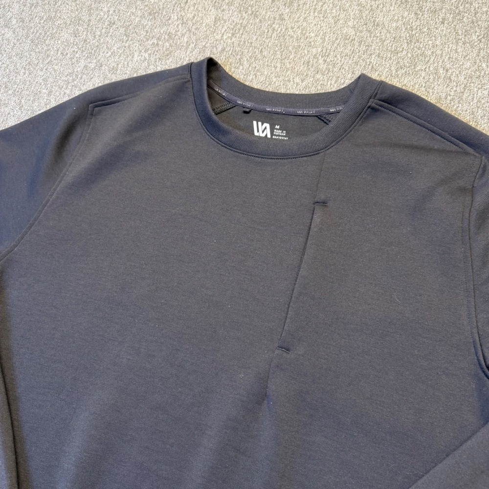 VRST Mens Limitless Crewneck Sweatshirt Black Zipper Pocket Pullover RN104141 M - Picture 2 of 9